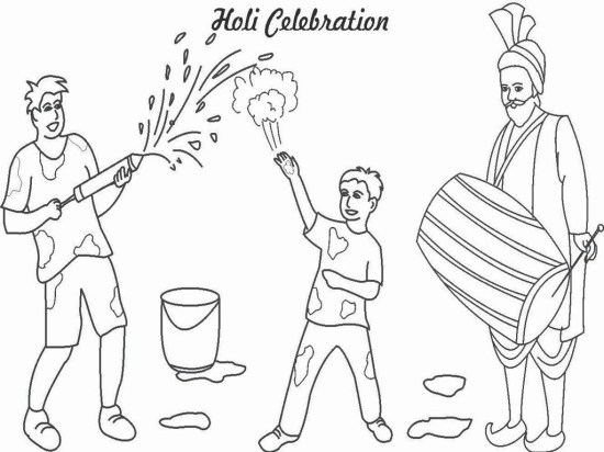 pictures of holi festival for coloring pages