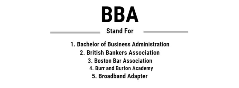 Full Form of BBA | Trendslr